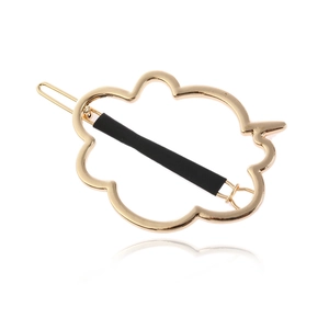 Cloud Shaped Hollow Alloy Hair Clip Minimalist Polished Metal Hairpin Geometric Side Clip For Women Fashion Daily Accessories