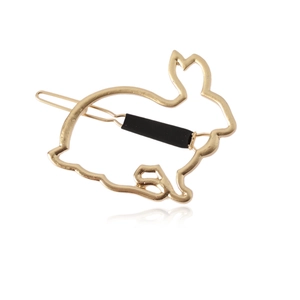 Hollow Out Metal Rabbit Hair Clip Alloy Electroplated Cute Animal Shape Gold Silver Side Clip Women Hair Accessories