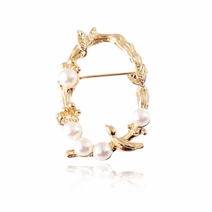 Broche Branche d'Arbre en Alliage Vintage Avec Fausse Künstliche Perle et Design d'Oiseau pour Femme Bijoux Élégants Style Nature