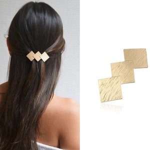 Pince à Cheveux Losange Géométrique Minimaliste en Alliage Électroplaqué pour Femmes Accessoires Cheveux Métal Or Argent