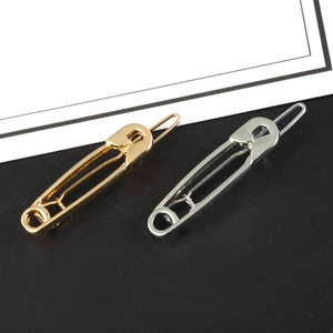 Fermagli per capelli a forma di spilla da balia minimalisti in oro e argento