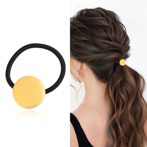 Cravates à Cheveux en Métal Allié Rond Minimaliste Haute Élasticité Finition Or Argent Mat Corde à Cheveux pour Femme Bijoux