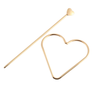 Minimalistische Metall Herz Haarnadel Legierung Gold Silber Plattiert Künstliche Perlenimitat Geometrische Haarschmuck Für Damen