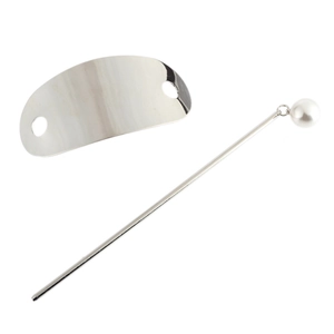 Minimalistisches Haarschmuck-Set aus Silberlegierung mit Spange und Perlen-Haarnadel