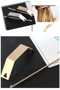 Spilla per capelli geometrica minimalista color oro e argento con finitura a specchio