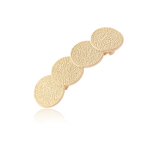 Pince à Cheveux Vintage en Alliage Texture Martelée Cercles Superposés pour Femme Or Mat Argent Métallique Barrette Géométrique Mode Cheveux