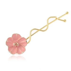 Fermagli per Capelli a Forma di Fiore in Lega Placcata Oro Minimalista Clip Laterali Sakura a Forma di Onda per Donna Decorazione Capelli Quotidiana