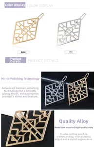 Detailed macro view of geometric diamond hair clips in polished gold and silver alloy finish