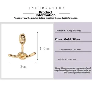 Spécifications détaillées des boucles d'oreilles nœuds or et argent 2x1,9cm et 4,7g
