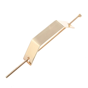 Fermaglio per capelli minimalista in metallo dorato con piastra geometrica e spilla lunga
