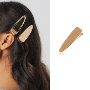 Pince à Cheveux Élégante en Alliage de Métal Minimaliste pour Femmes Clip à Bec de Canard Brossé Or Argent Accessoires Cheveux