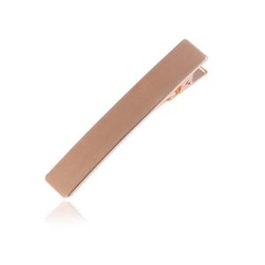 Minimalistische Haarspange aus Roségold-Metall mit gebürstetem Finish auf weißem Grund