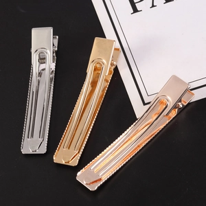 Set aus polierten Metall-Entenschnabel-Haarklammern in Gold, Silber und Roségold