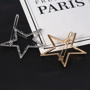 Ensemble de barrettes à cheveux en métal évidé en forme d'étoile finitions or et argent