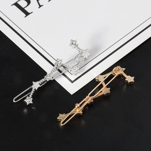 Barrettes à cheveux élégantes Grande Ourse en or et argent avec strass scintillants