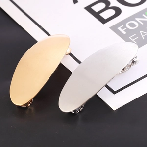 Exquisite Minimalistische Oval Metall Haarspange Für Damen Matt Gebürstete Textur Legierung Barrette Gold Silber Galvanisiert Zubehör