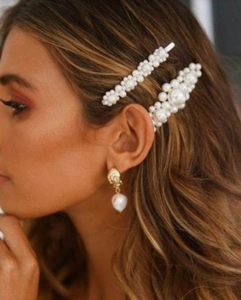 Elegante Imitationsperle Blumen Haarspangen Für Damen Legierung Gold Silber Künstliche Perlen Haarnadeln Hochzeit Party Haarschmuck