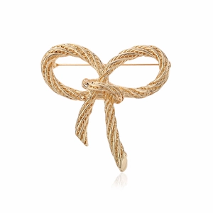 Elegante Spilla a Fiocco in Lega Con Trama Intrecciata Tortile Oro Argento Gioielli Decorativi per Donna Festa Banchetto Accessorio