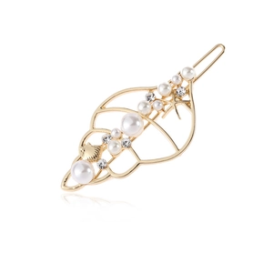 Pince à Cheveux en Alliage Coquillage Étoile de Mer Ajourée Avec Künstliche Perle Imitation Strass Élégante Style Océan Femme