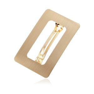 Fermaglio per Capelli Grande Rettangolare in Metallo Vuoto Lega Spazzolata Molla Minimalista Geometrico Accessori per Capelli Donna Matrimonio