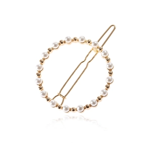 Eleganter Legierung Runder Kreis Haarspange Mit Künstliche Perle Verzierung Gold Silber Mode Haarschmuck Für Damen