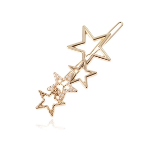 Pince à cheveux étoile dorée avec perles pour femmes au design minimaliste chic