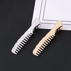 Ensemble de barrettes à cheveux en forme de peigne en métal poli doré et argenté
