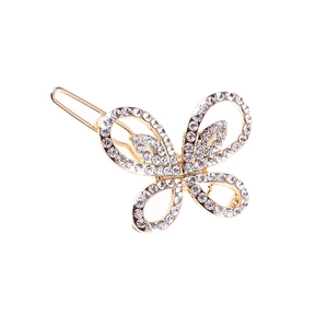 Funkelnde Strass Schmetterling Haarklammer Für Damen Elegante Hohle Legierung Haarnadel Braut Hochzeit Party Haarschmuck