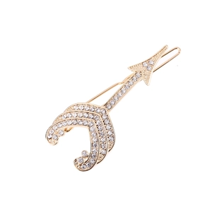 Rhinestone Arrow Hair Clip Alloy Gold Silver Plated Cupid Bow And Arrow Side Clip For Women Wedding Party Jewelry Gift