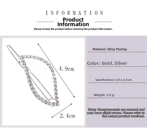 Detailansicht der geometrischen Haarspange mit Perlen und genauen Größenangaben