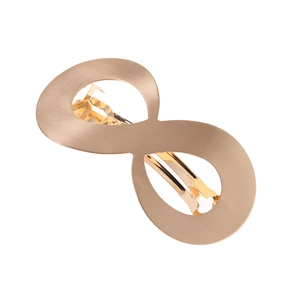 Elegant Alloy Infinity Shape Hair Clip For Women Matte Brushed Metal Finish Hair Clip Ponytail Holder Fashion Hair Accessories