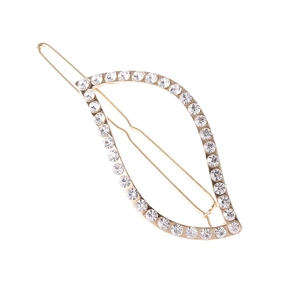 Eleganter goldener Haarclip in Blattform mit funkelnden Strasssteinen für Damen Haarschmuck