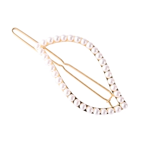 Eleganter Haarklammer Aus Legierung Mit Hohlem Geometrischem Blatt Gold Silber Künstliche Perle Strass Haarspangen Für Damen Hochzeit