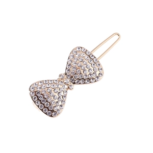 Classico Fermaglio per Capelli con Fiocco e Strass in Lega Pieno di Diamanti Laterale Donna Matrimonio Festa Accessori