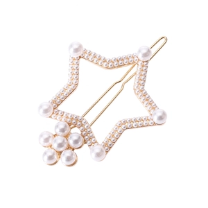 Molletta per Capelli a Forma di Stella e Fiore Con Strass e Künstliche Perle Oro Argento Clip Laterale per Matrimonio Festa Donna