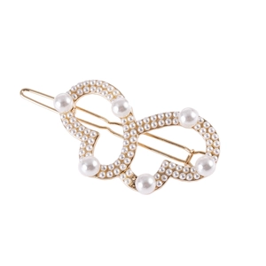 Fermaglio per Capelli a Farfalla in Lega Vintage Eleganti Strass Künstliche Perle Sintetiche Intarsiate Oro Argento Gioielli Donna