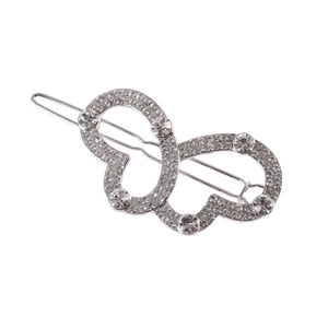 Elegante fermaglio per capelli a farfalla argento con strass scintillanti e perle