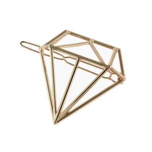 Fermaglio per Capelli Geometrico Svuotato a Forma di Diamante in Lega Galvanica Clip Laterale per Donna Accessori Capelli