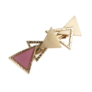 Geometrische Überlappende Dreieckige Hohle Legierung Haarclip Für Damen Gold Silber Gebürstete Textur Mode Haarschmuck