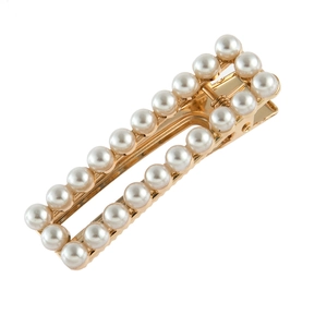 Vintage Elegante Rechthoek Geometrische Opengewerkte Haarclips Legering Kunstparel Strass Haarpelden Voor Vrouwen Huwelijk Feest Sieraden