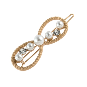 Barrette Cheveux Infini en Alliage avec Künstliche Perles et Strass Élégante Barrette Latérale Torsadée pour Femme Accessoire de Coiffure pour Mariage et Fête