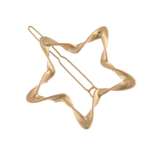 Europese Mode Legering Gedraaide Vijfpuntige Ster Haarspeld Holle Metalen Geometrie Zijklem Haaraccessoires Dames