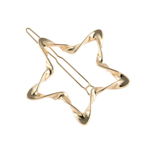 Gepolijste gouden holle ster haarclip met minimalistisch gedraaid ontwerp voor vrouwen