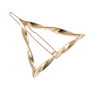 Fermaglio per Capelli Triangolo Geometrico Intrecciato in Lega Galvanica Lucido Opaco Clip Laterale Donna Accessori Capelli