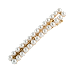 Pince à Cheveux Rectangulaire en Alliage avec Künstliche Perles et Strass Élégante Pince Crocodille Latérale pour Femme Bijoux de Mariage Quotidien