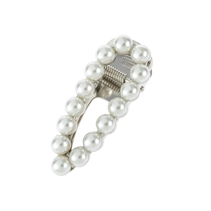 Eleganter Ausschnitt Legierung Künstliche Perlenimitat Haarklammer Mode Metall Entenschnabel Clip Haarschmuck Für Damen Hochzeit Styling