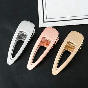 Lot de 3 pinces à cheveux en métal brossé mat, coloris argent, or rose et doré élégant