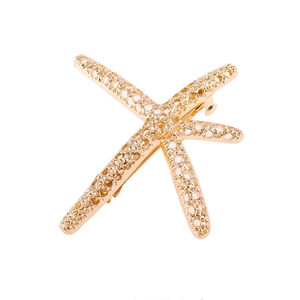 Barrette à Cheveux en Alliage Forme Étoile de Mer Ajourée pour Femme Or Argent Électroplaqué Accessoires Cheveux Été Plage