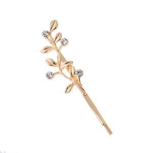 Pince à Cheveux Branche de Strass Minimaliste Alliage Or Argent Épingle à Cheveux Élégante Accessoire Cheveux Floral Pour Femme