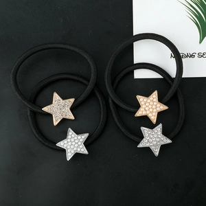 Lot d'élastiques à cheveux avec étoiles, perles et strass sur bandes élastiques